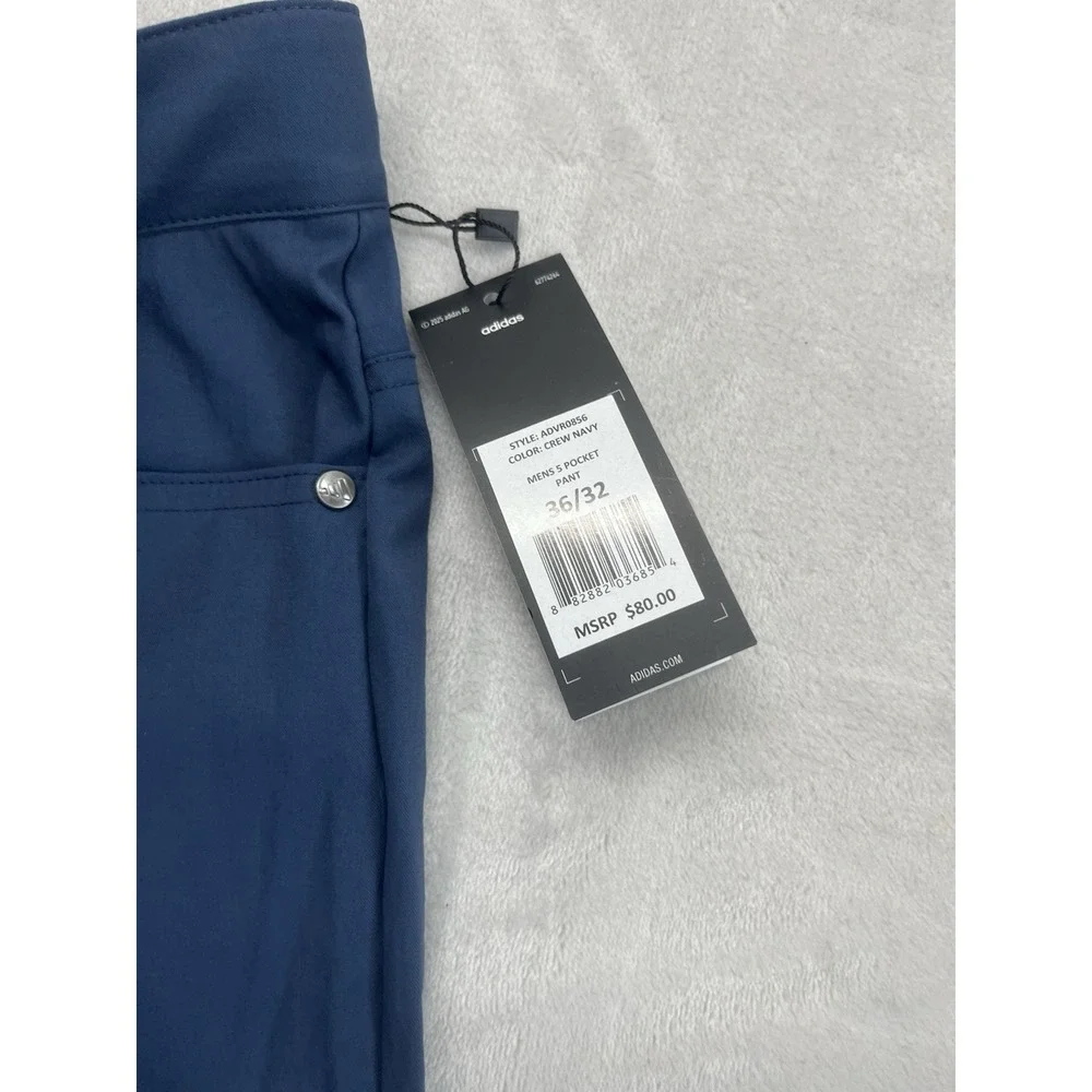 Adidas Golf Pants Men 36x32 Crew Navy Ultimate 365 Tapered 5 Pockets Stretch